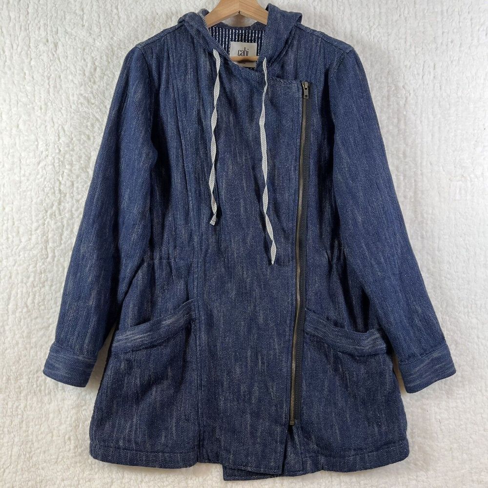 Cabi‎ Women's Indigo Blue Denim Adventure Anorak Jacket Coat Size Medium